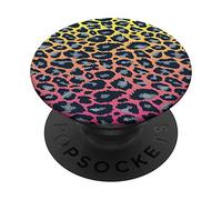 Pink Yellow Ombre Leopard Cheetah Animal Print PopSockets Swappable PopGrip