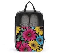 Pink Yellow Turquoise Sunflowers Shoe Bag for Travel Daily Use Anti-dust Storage Carrier Golf Shoe Pouch
