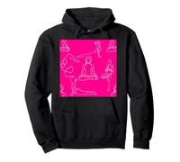 pink yoga poses positions line drawings modern art hipster Pullover Hoodie