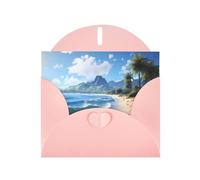 Pink YYHWHJDE Beautiful hawaii beach Picture Greeting Card 6x4 in with Double-Sided Pearl Effect and Environmentally Friendly Ink