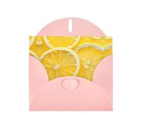 Pink YYHWHJDE Lemon slices Picture Greeting Card 6x4 in with Double-Sided Pearl Effect and Environmentally Friendly Ink