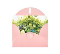 Pink YYHWHJDE Little frog in the flowers and plants Prints Greeting Card 6x4 Inches - Fashionable and Unique Design for Various Occasions