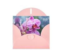 Pink YYHWHJDE Malaysian National Flower Picture Greeting Card 6x4 in with Double-Sided Pearl Effect and Environmentally Friendly Ink