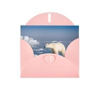 Pink YYHWHJDE Polar Bear Ice Picture Greeting Card 6x4 in with Double-Sided Pearl Effect and Environmentally Friendly Ink