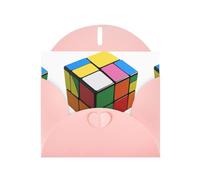 Pink YYHWHJDE Puzzle Rubik's Cube Printing Greeting Card for Christmas, Birthday, Valentine's Day, Wedding Anniversary, and Parties