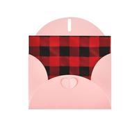 Pink YYHWHJDE red black buffalo check plaid pattern Prints Greeting Card 6x4 Inches - Fashionable and Unique Design for Various Occasions