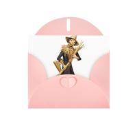 Pink YYHWHJDE Scarecrow carrying wood Picture Greeting Card 6x4 in with Double-Sided Pearl Effect and Environmentally Friendly Ink