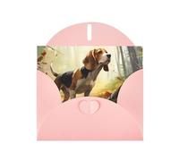Pink YYHWHJDE Tame Beagle Picture Greeting Card 6x4 in with Double-Sided Pearl Effect and Environmentally Friendly Ink