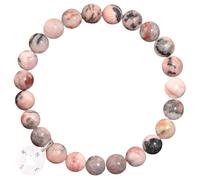 Pink Zebra Jasper Christian Bracelet - 12 Bible Verse Affirmations for Women - Natural Stone Stretch Gift for Strength, Identity & Encouragement