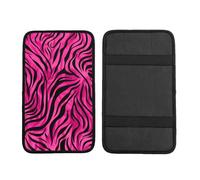 Pink Zebra Print Car Armrest Cushion Abstract Waterproof Auto Center Console Pad Car Armrest Seat Box Cover Protector Universal Fit for Most Vehicle SUV