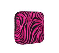 Pink Zebra Print Sanitary Napkin Storage Bag Period Pouch, Discreet Sanitary Towel Holder Abstract Portable Feminine Pad Organiser for Women, Teen Girls, Travel & School