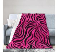 Pink Zebra Print Throw Blanket 127 x 152 CM Abstract Fleece Blankets for Couch Bed Picnic Soft Cozy Lightweight All Season Use