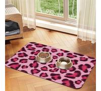 Pink Zebra Print,Waterproof Pet Feeding Mat,PU Leather Placemats for Cat Dog Water Bowl,Food Mats,40x60cm
