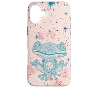 Pink Zen Energy Blue Mindfulness Spiritual Meditation Frog Case for iPhone 16 Plus