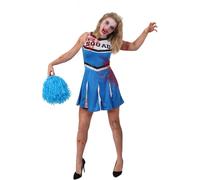 Pink Zombie Cheerleader Costume I Love Fancy Dress Blue XS