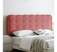 Pink1,Paste 47"/Full,Fleece Headboard Upholstered Wedge Tufted Button Reading Support Pillowboard Soft Case Removable Bed Extender Pillow Sofa Day Bed Bedside Cushion