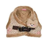 Pinkaholic New York Alisa Vest Dog Harness Step-in Warm Winter Leopard Pattern for Small Dog, Light Brown, Small