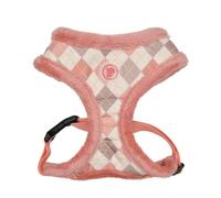 Pinkaholic New York Annika Dog Harness Over-The-Head Warm Winter Argyle Pattern Adjustable Chest for Small Dog, Indian Pink, Large