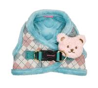 Pinkaholic New York Annika Vest Dog Harness Step-in Warm Winter Argyle Pattern for Small Dog, Aqua, Medium