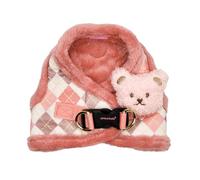 Pinkaholic New York Annika Vest Dog Harness Step-in Warm Winter Argyle Pattern for Small Dog, Indian Pink, Large