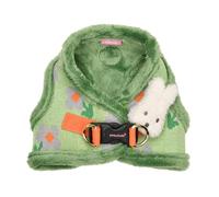 Pinkaholic New York Jasmine Vest Dog Harness Step-in Warm Winter Flower Pattern for Small Dog, Green, Medium