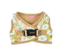Pinkaholic New York Lilibeth Dog Vest Harness (Step-in) Flower Pattern Fashionable Cute Spring Summer Harness for Small Dogs, Beige, Large