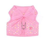 Pinkaholic New York Mabel Jacket Dog Harness Heart Pattern Fashionable Cute Spring Summer Harness for Small Dogs, Pink, Medium