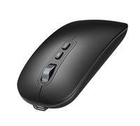 PINKCAT Bluetooth Mouse, Rechargeable Wireless Mice for Mac iPad Laptop, Mini Slim Silent Mouse for Windows Linux, Computer Optical Office Mouse (Black)