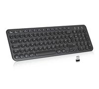 PINKCAT Wireless Keyboard, Upgraded Office Keyboard Ergonomic USB Keyboards with Number Pad, Silent compact Travel Design for PC, Laptop, Desktop, Windows 10/8/7/XP (Black)
