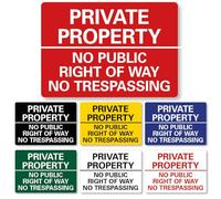 PINKCROW METAL SIGN PRIVATE PROPERTY No Public right of way No trespassing various sizes and colours Heritage