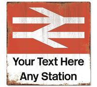 PINKCROW METAL SIGN Railway Station British Rail Metal Sign Man Cave Garage Shed Humour Pub Garden Bar Vintage Custom Personalised various Sayings, sizes and colours
