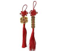 PinkDisplay Copper coin 2pcs Emperor Money Wealth Charm Red Chinese Knot The Fortune Tassels Fortune for Success Lucky