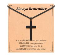 PINKDODO Cross Necklace for Men Boys Baptism Christening Religious Christian Catholic First Communion Confirmation Gifts for Men Teens Teenage Boys
