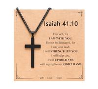 PINKDODO Cross Necklace for Men Boys, Religious Christian Easter Catholic Gifts for Men Teens Teenage Boy