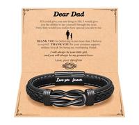 PINKDODO To My Son Grandson Nephew Man Boyfriend Brother Dad Mens Leather Bracelet for Birthday Valentine's Day Christmas Gifts, 8.5 inches, Leather, no gemstone