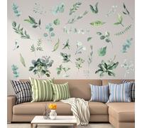 PinkEleph Green Leaves Wall Stickers - Jungle Green Leaf Plants Wall Decals - Bedroom Living Room Sofa Background Home Wall Decor