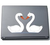 pinkelephant Laptop Skin lovely019 - Sweet heart - two Swans Making Love - 150 mm Sticker