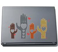 Pinkelephant lovely028 150 mm Sweet Heart - Hand with Heart Sticker Skin for Laptop