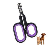 PinkEliza Beginner Friendly Pet Nail Clippers, Dual Hole Design for Cats & Puppies, Stainless Steel Trimmer Prevents Split Nails, No-Slip Grip, Safe Quick Trim for Small Pets (Purple)