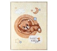 Pinkfairy Baby Blankets, Super Soft for Boys Girls, Lightweight Fluffy Kids Blanket Unisex Newborn Gift Box for Toddler Nursery Cute Embossed Design,110x140cm (Honey Bear)