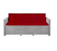 Pinkfairy Keter Allibert California Armchair Cushion Pad Set - Outdoor Water Resistant Rattan Garden Furniture Foam Bench Patio Seater Sofa With Zip Removable Cover (Red, 3 Seater Sofa - 6 Pcs)