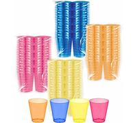 Pinkfairy Rainbow Plastic Vodka Shot Glasses Set - 20 Pack Disposable Drinking Tableware Party Shot Glasses Bulk - Wine Beer Mugs, Desert and Cocktail Cups, Reusable