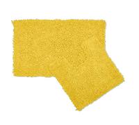 Pinkfairy® Super Soft 2 Piece Zero Twist Bath Mat Pedestal Set Non Slip, Extra Absorbent 100% Polyester Bathroom Toilet Rug, Regular (50x80CM | 50x40 CM, Ochre)