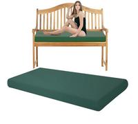 Pinkfairy Waterproof Outdoor/Indoor Garden Bench Seat Pad Cushion - 3 Seater for Lawn, Hammock, Rattan Sofa Furniture - 143x52 CM Thick - Weather & Water Resistance with Zip Cover (Green)