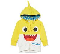 Pinkfong Baby Boys Zip Up Big Face Hoodie Shark Yellow Toddler Size 2t-5t Hooded Sweatshirt, 2 Years