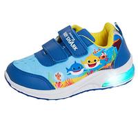 Pinkfong Boys Baby Shark Light Up Sports Trainers Kids Easy Fasten Skate Shoes LED Flashing Lights Running Footwear
