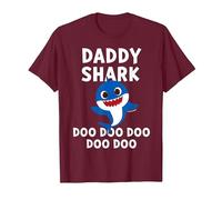 Pinkfong Daddy Shark Official T-Shirt T-Shirt, Men, Burgundy, Large