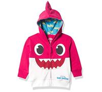 Pinkfong Girls' Baby Zip Up Big Face Hoodie-Mommy Shark Pink Toddler Sizes 2t-5t Hooded Sweatshirt, 2 Years