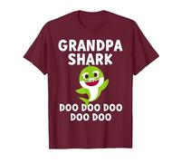 Pinkfong Grandpa Shark Official T-Shirt T-Shirt, Men, Burgundy, Medium