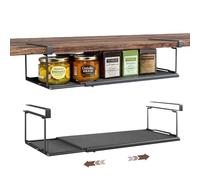 Pinkgarden Expandable Under Cabinet Organizer, Metal Hanging Storage Basket, Under Shelf Storage Basket for Kitchen, Laundry, Shoe, Office & Wardrobe Partition, Black,Taller